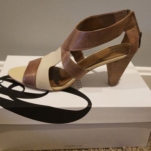 NEW Nine West leather and fabric sandals 9.5